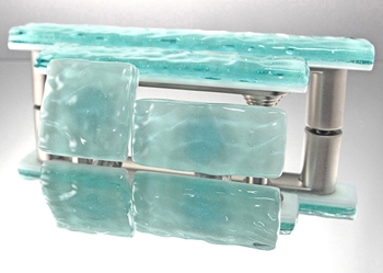 Aqua Mist Handmade Glass Knob and Pull Cabinet Hardware 