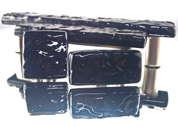 Black Handmade Glass Knob and Pull Cabinet Hardware 