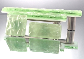 Green Mist Handmade Glass Knob and Pull Cabinet Hardware 